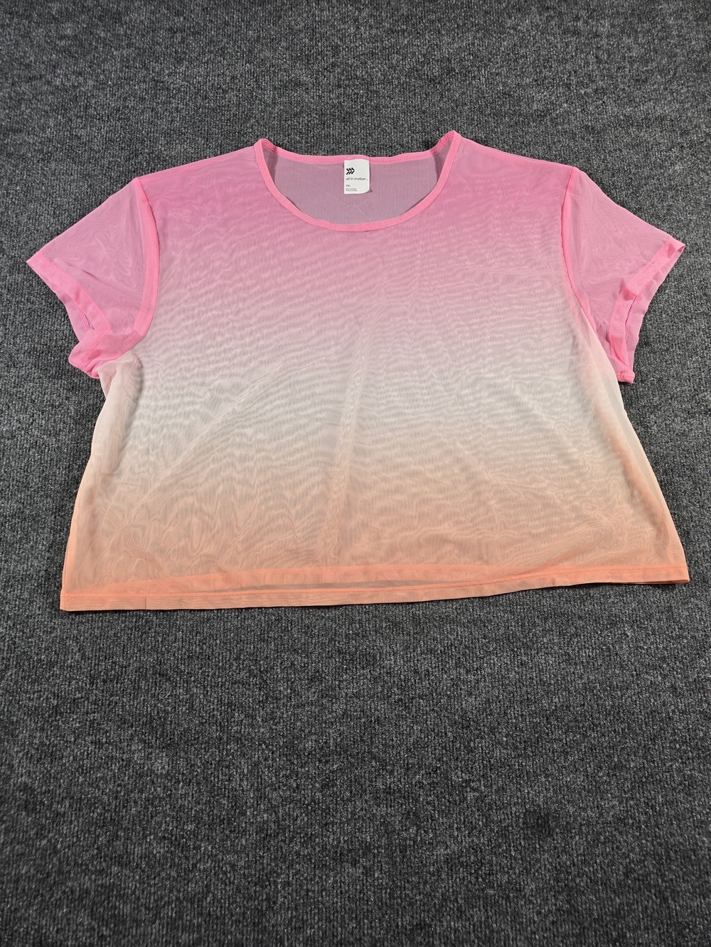 All in Motion Pink Orange Mesh Swim Cover Up Top XXL